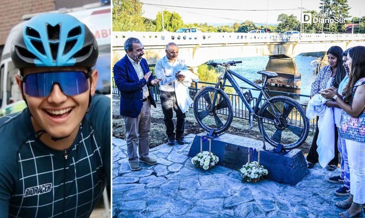 Mariquina presenta escultura en memoria del ciclista Kevin Cisterna